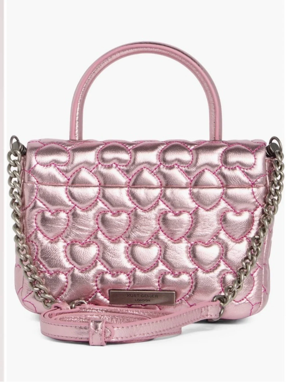Kurt Gelger London Mini Brixton Heart Quilted Top Handle Bag